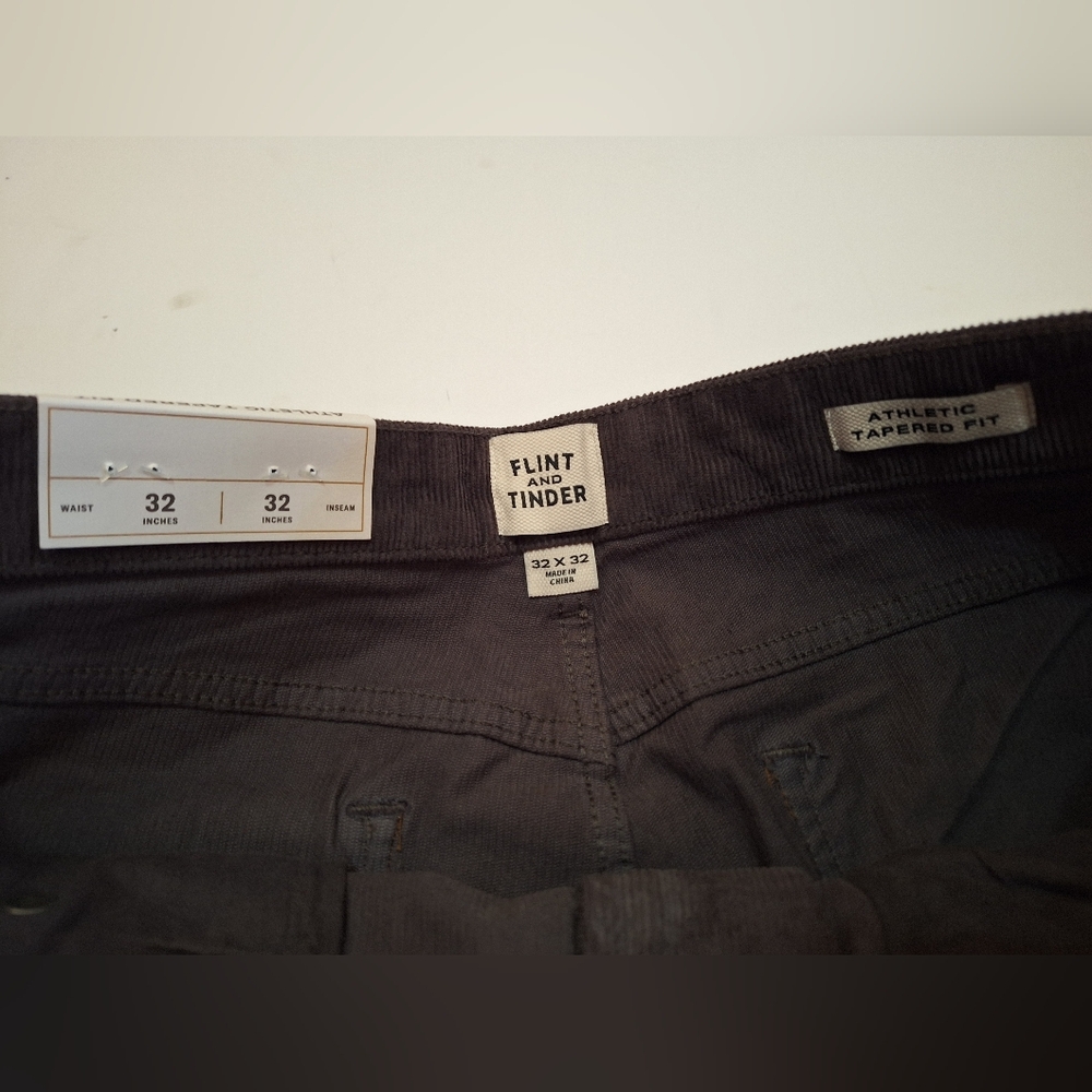 Flint and Tinder Corduroy Pants Mens 32x32 Brown Gray Huckberry New - Picture 8 of 11
